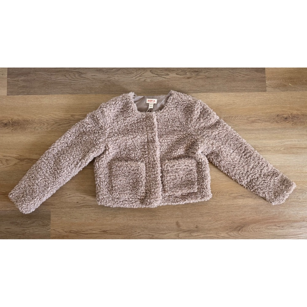 Women's faux fur cropped jacket medium